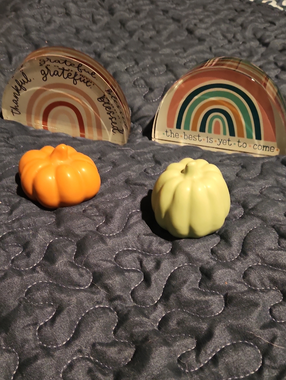 Autumn Ceramic Pumpkin Décor Set And Decorative Accents With Sayings,